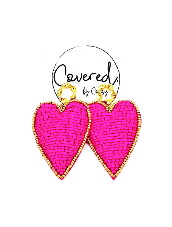 Beaded Pink Hearts